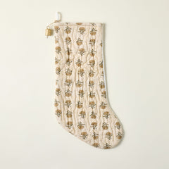 Block Print Stocking with Bell