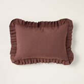 Brown Ruffle Lumbar Pillow