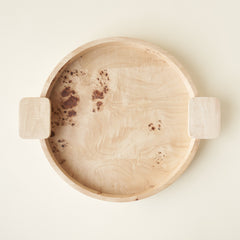 Burl Wood Round Tray