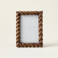 Dark Hand-Carved Photo Frame