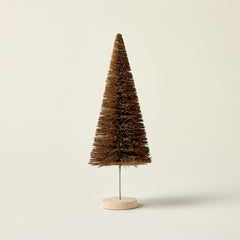 Brown Sisal Bottle Brush Tree with Wood Base