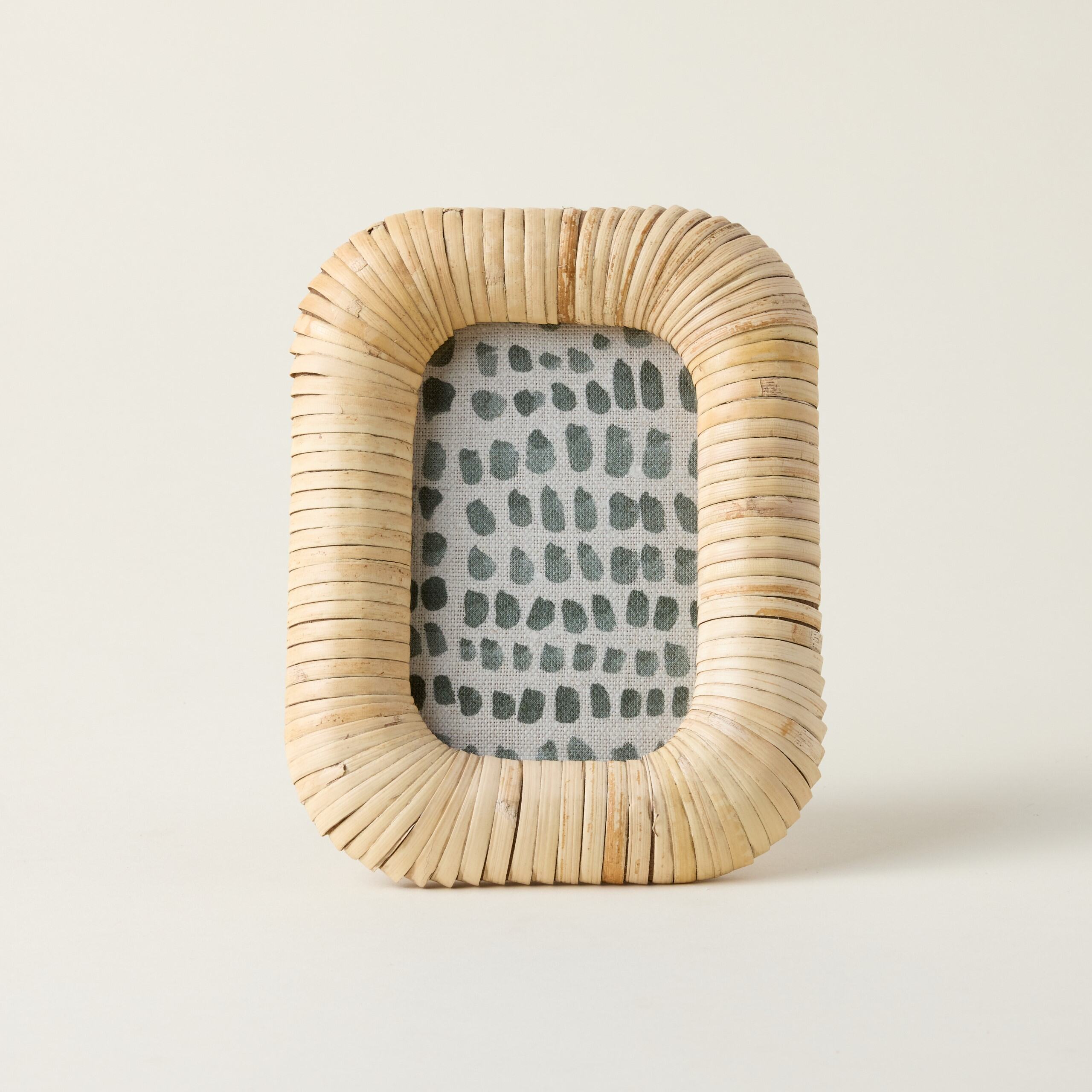 Curved Rattan Photo Frame