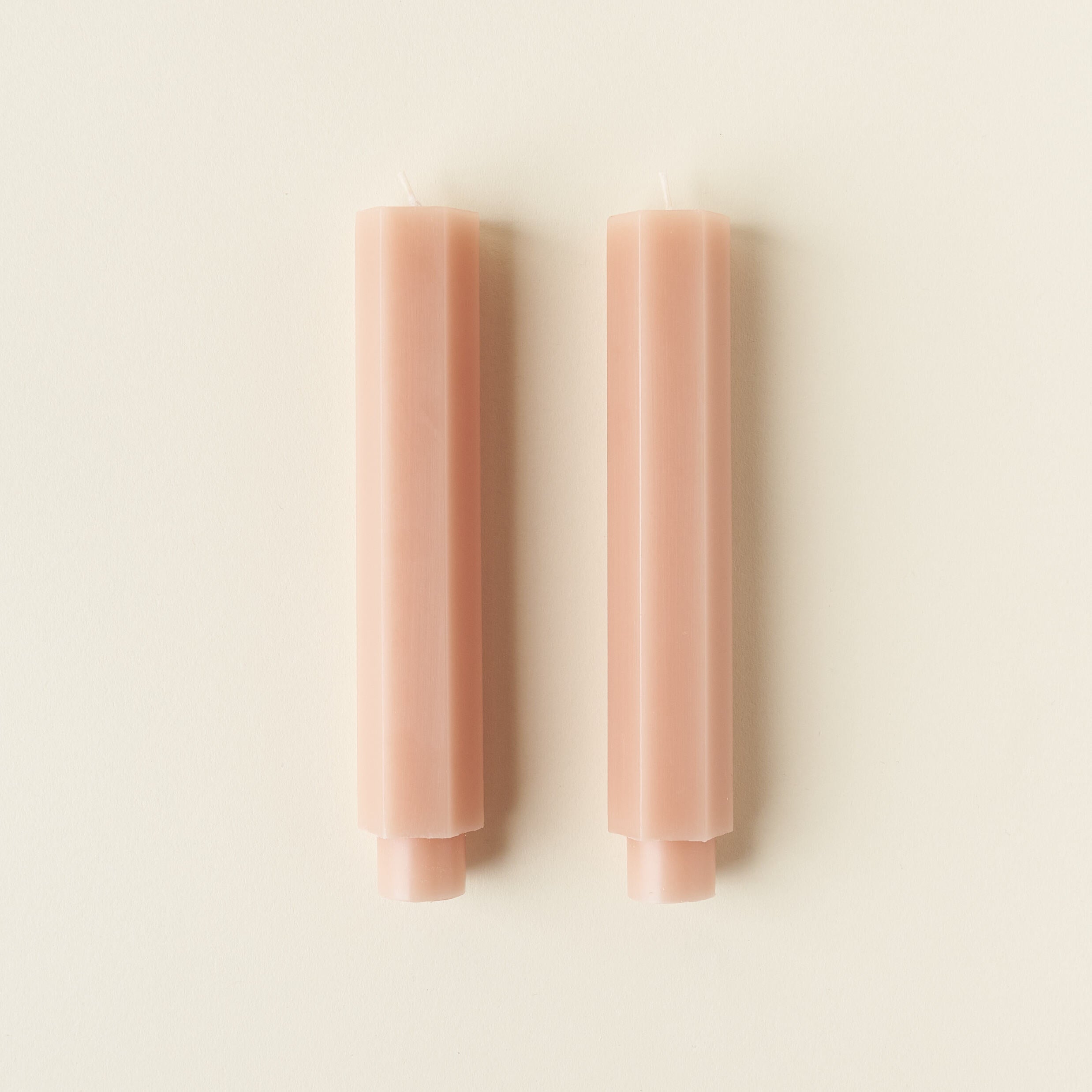 6" Hexagon Taper Candles - Set of 2