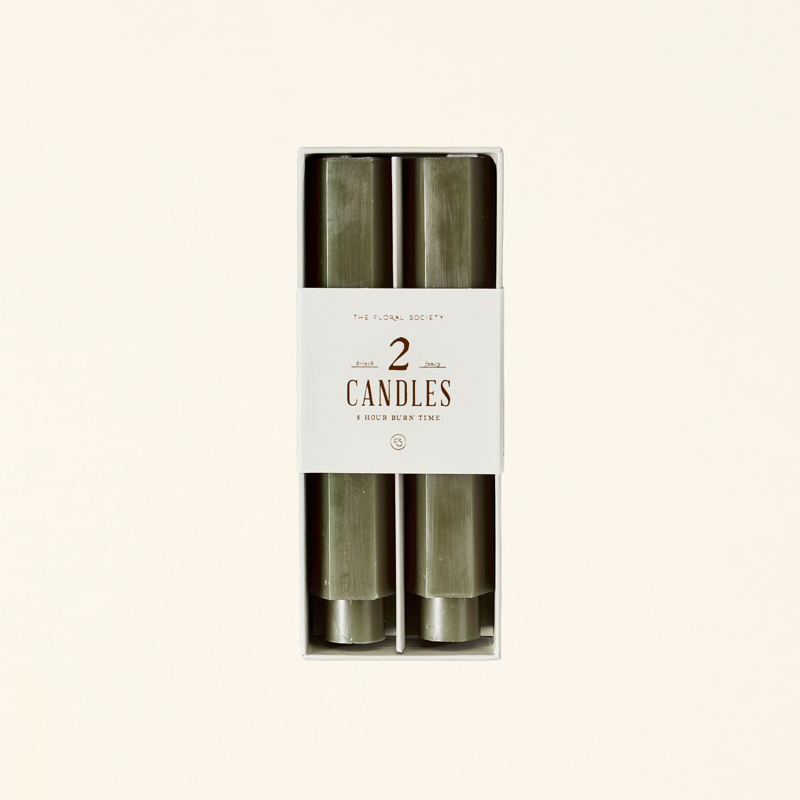 6" Hexagon Taper Candles - Set of 2