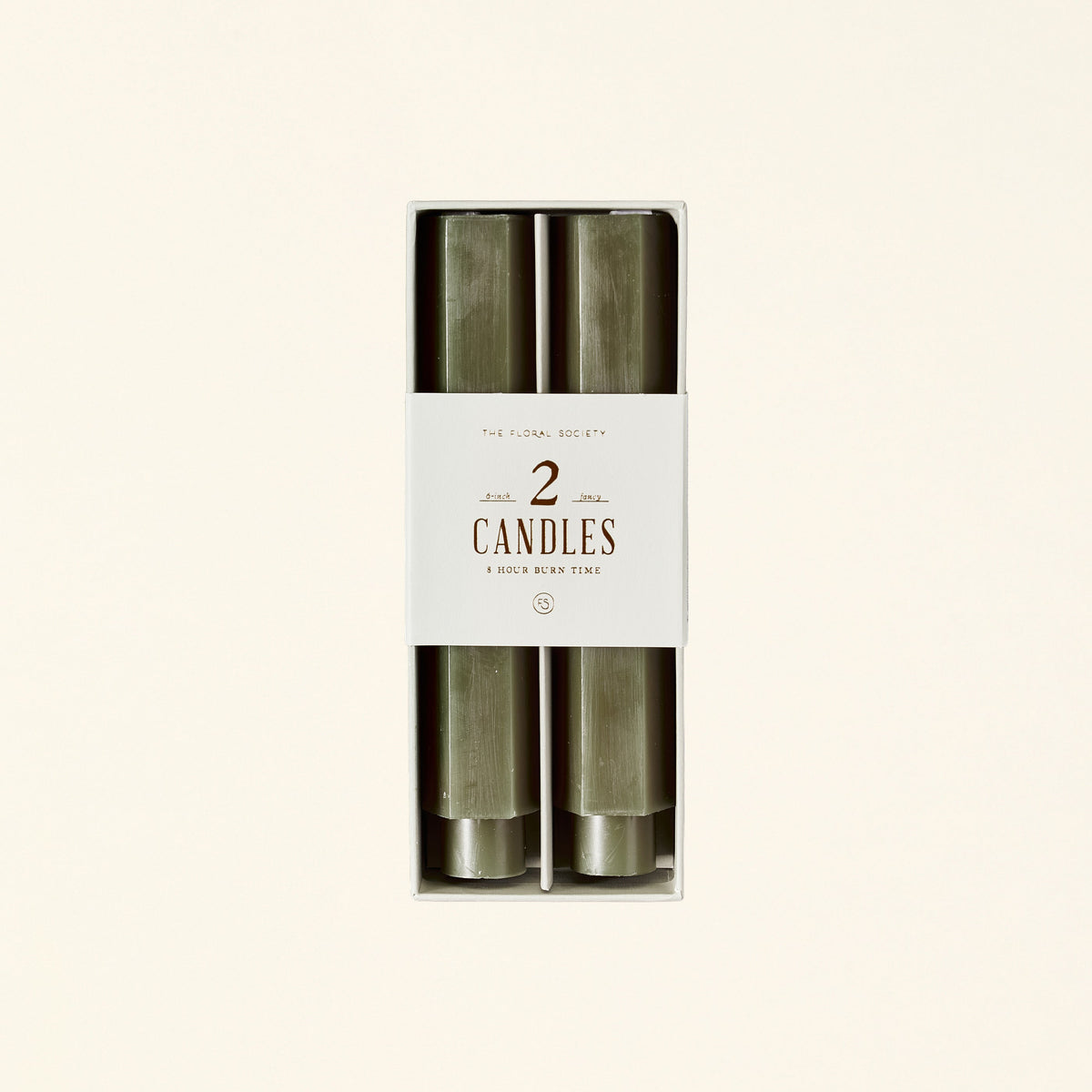 6" Hexagon Taper Candles - Set of 2