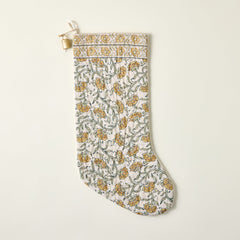 Block Print Stocking with Bell