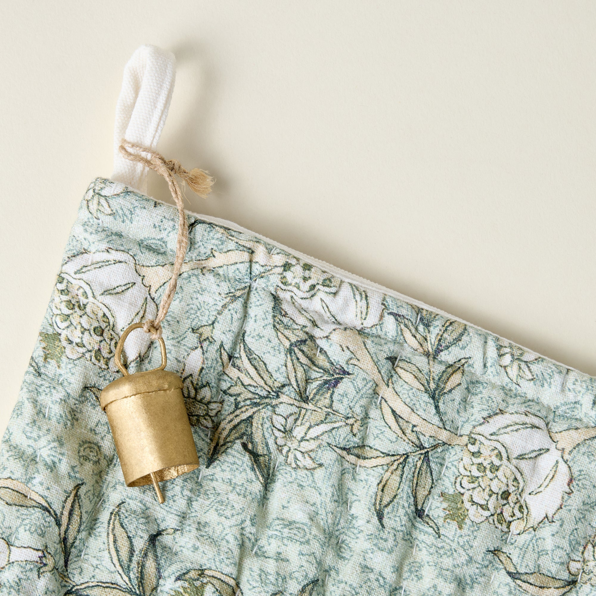 Block Print Stocking with Bell