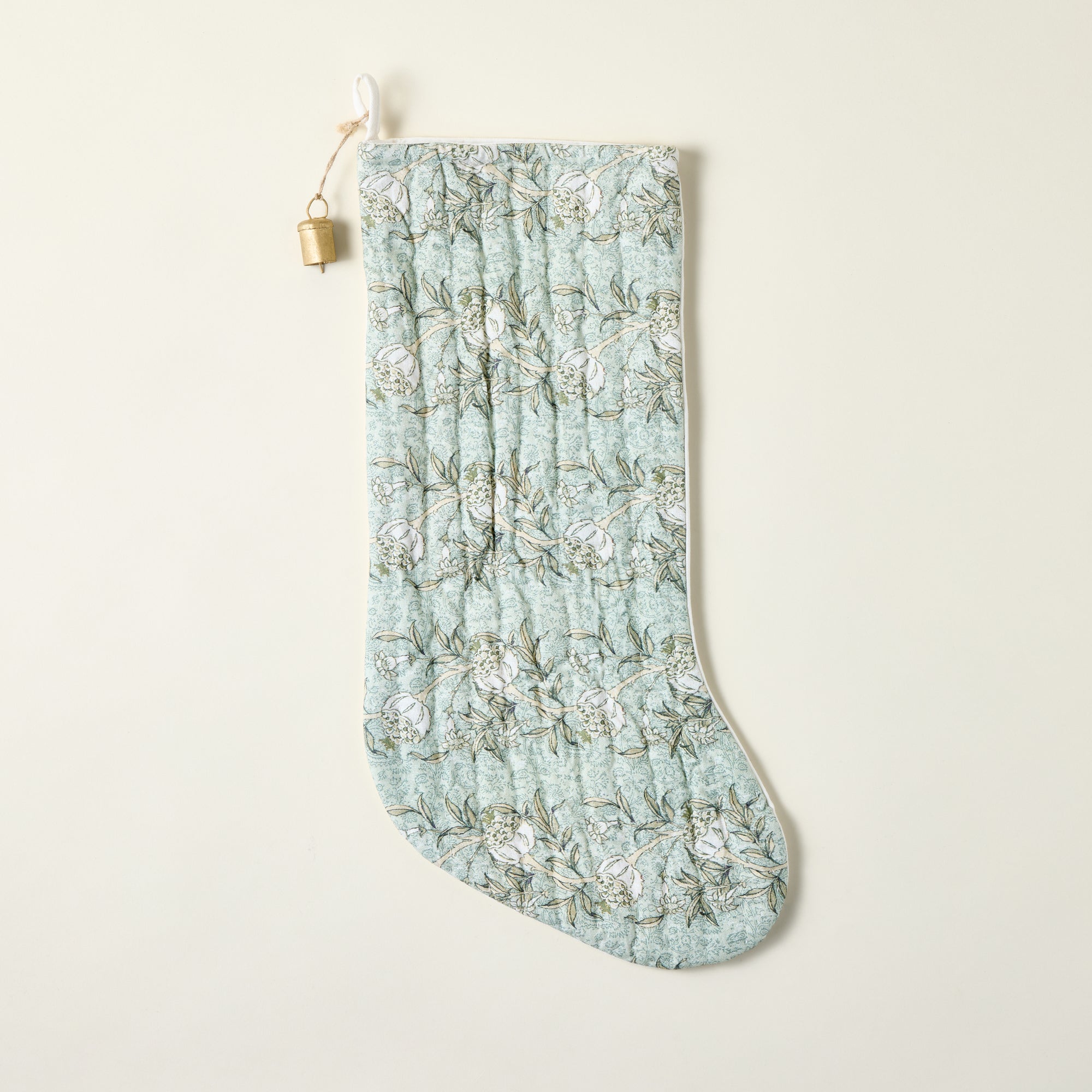 Block Print Stocking with Bell