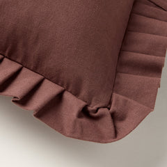Brown Ruffle Lumbar Pillow