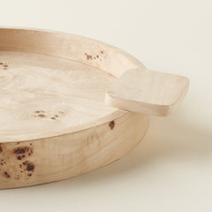 Burl Wood Round Tray