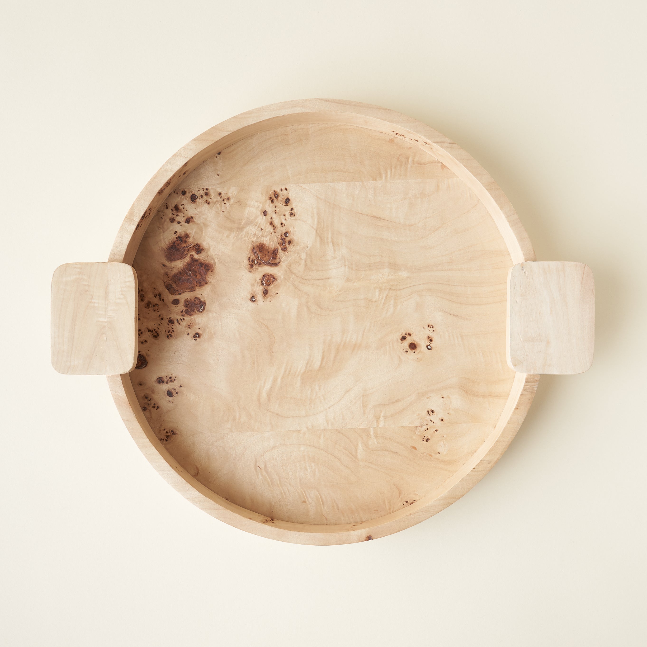 Burl Wood Round Tray