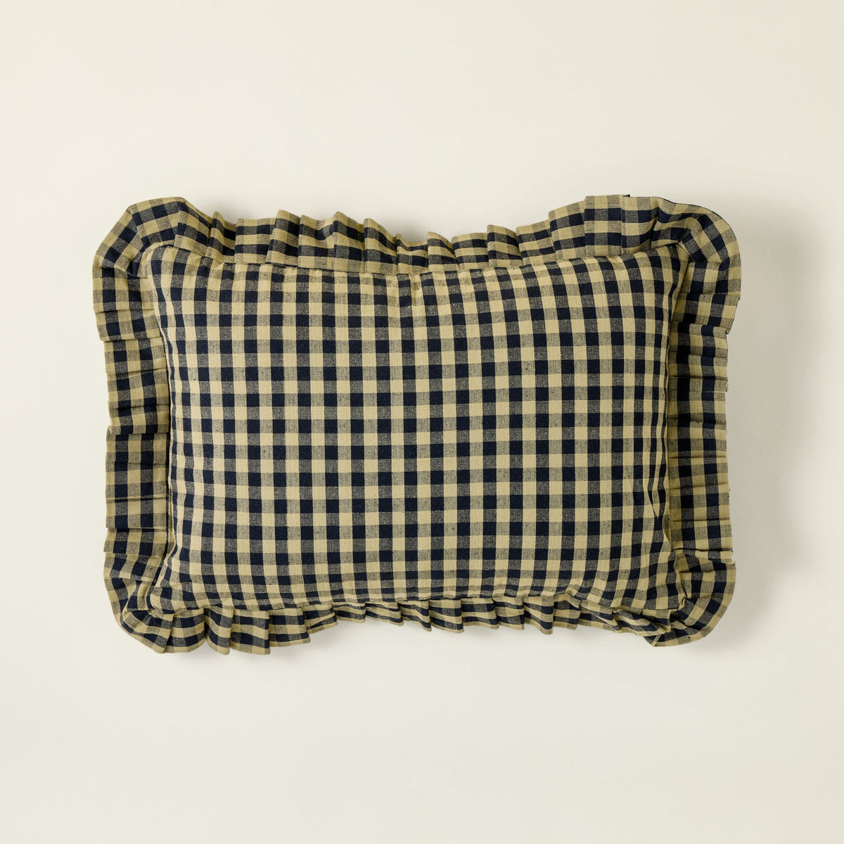 Gingham Ruffle Lumbar Pillow