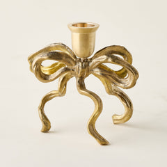 Brass Bow Candle Holder