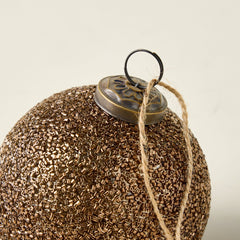 Beaded Antique Bronze Glass Ornament