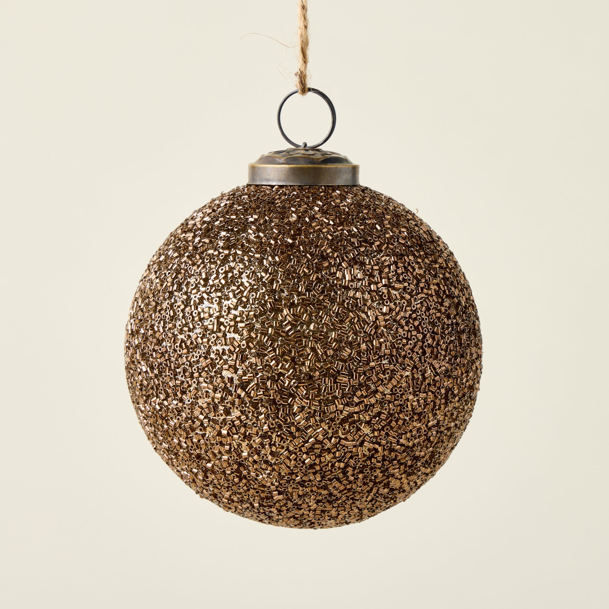 Beaded Antique Bronze Glass Ornament