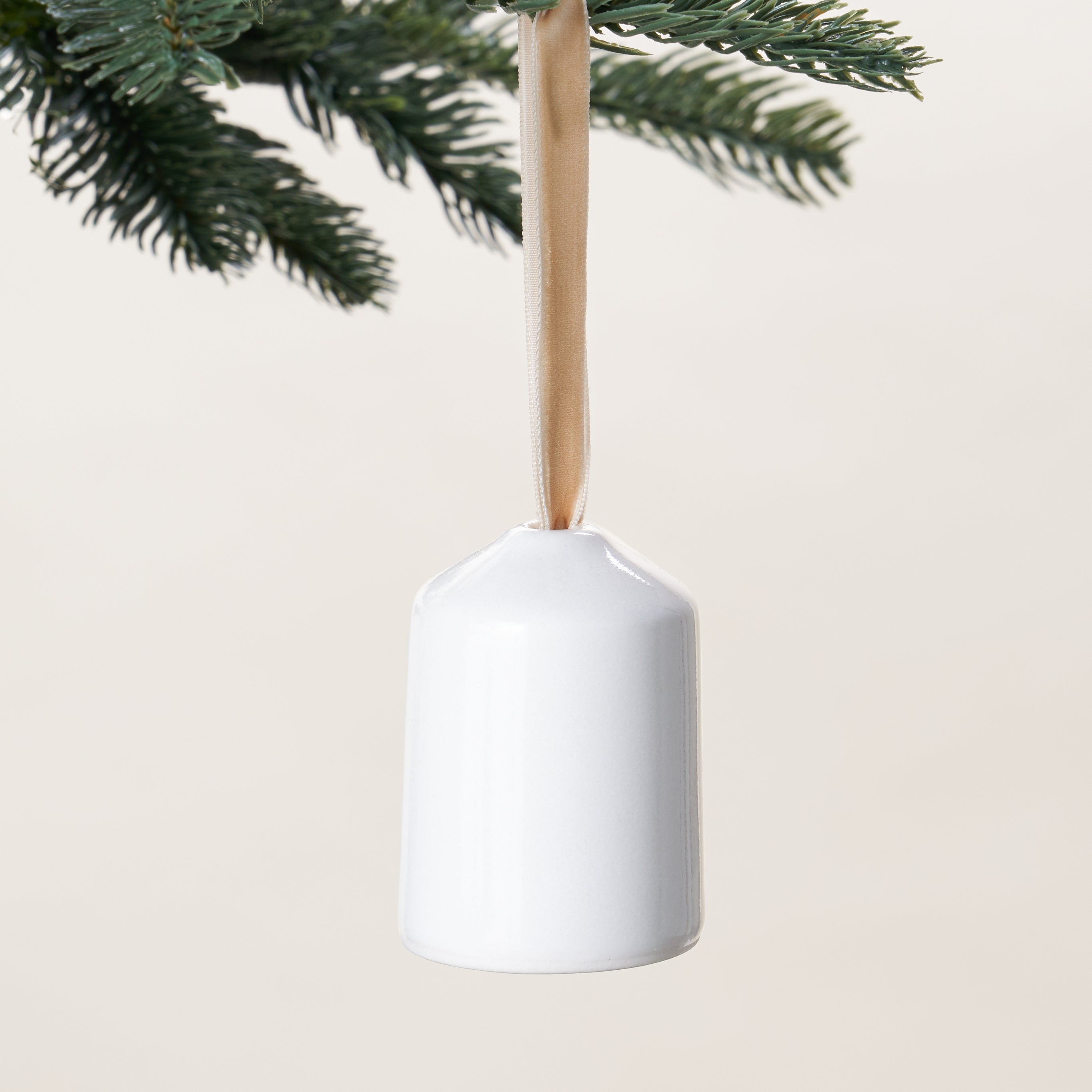 Ivory Porcelain Bell Ornament