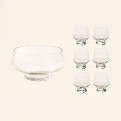 Footed Punch Bowl & Cups Set