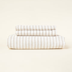 European Linen Duvet Cover Set - Striped