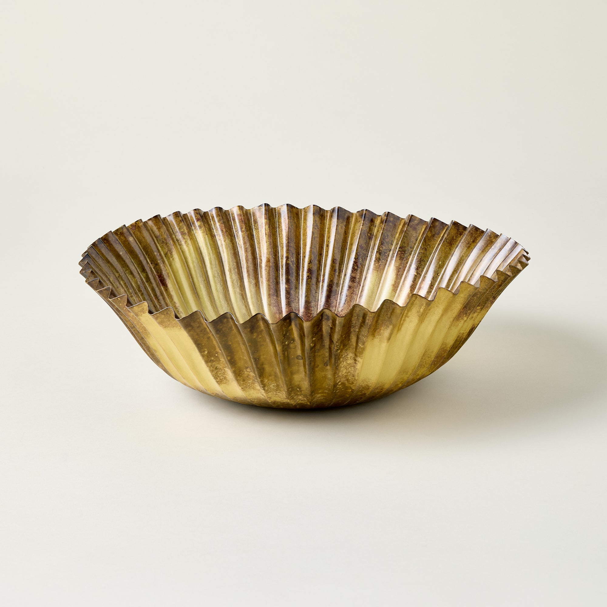 Fluted Antique Brass Bowl