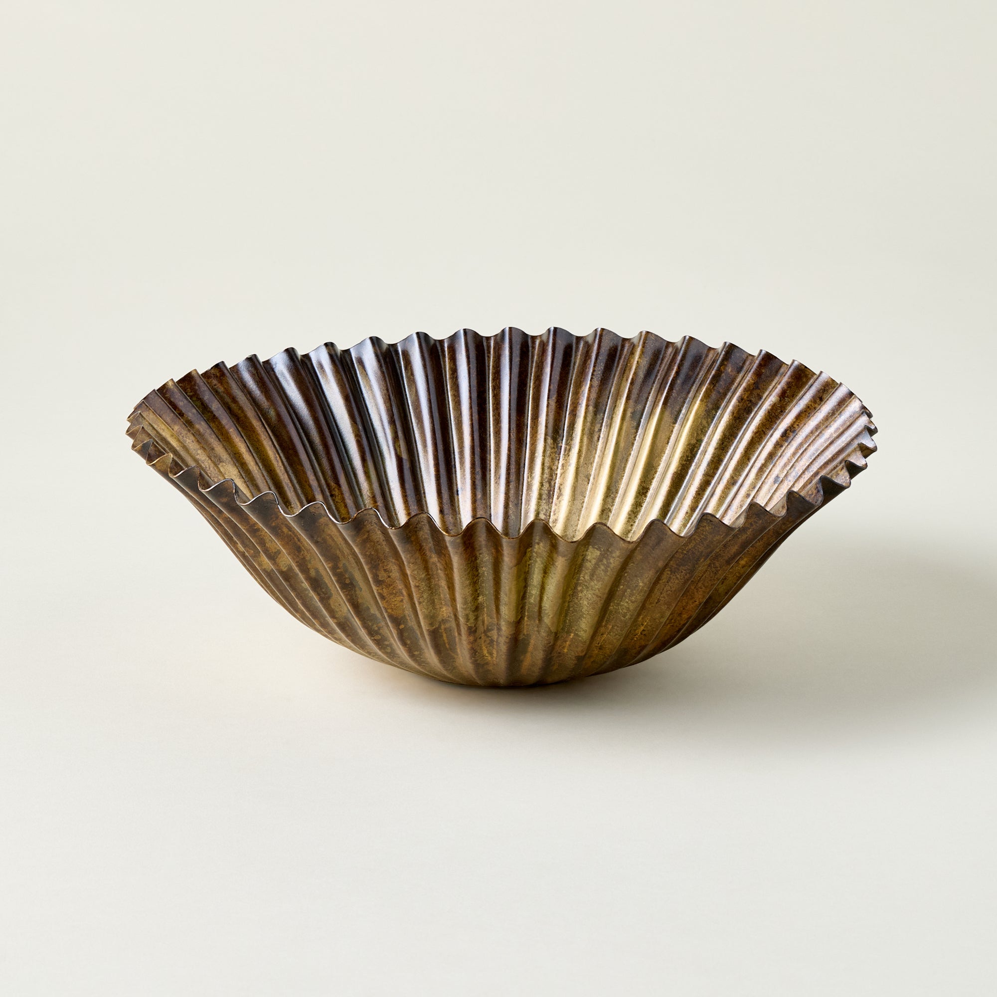 Fluted Antique Brass Bowl