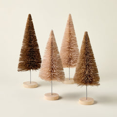 Cream Sisal Bottle Brush Tree with Wood Base