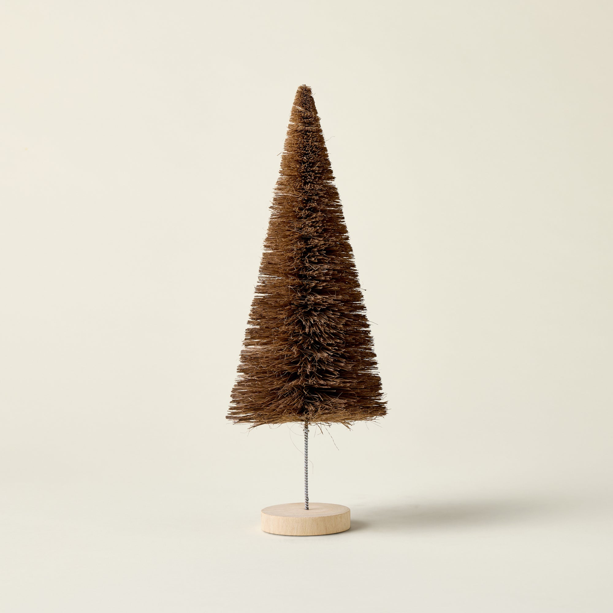 Brown Sisal Bottle Brush Tree with Wood Base
