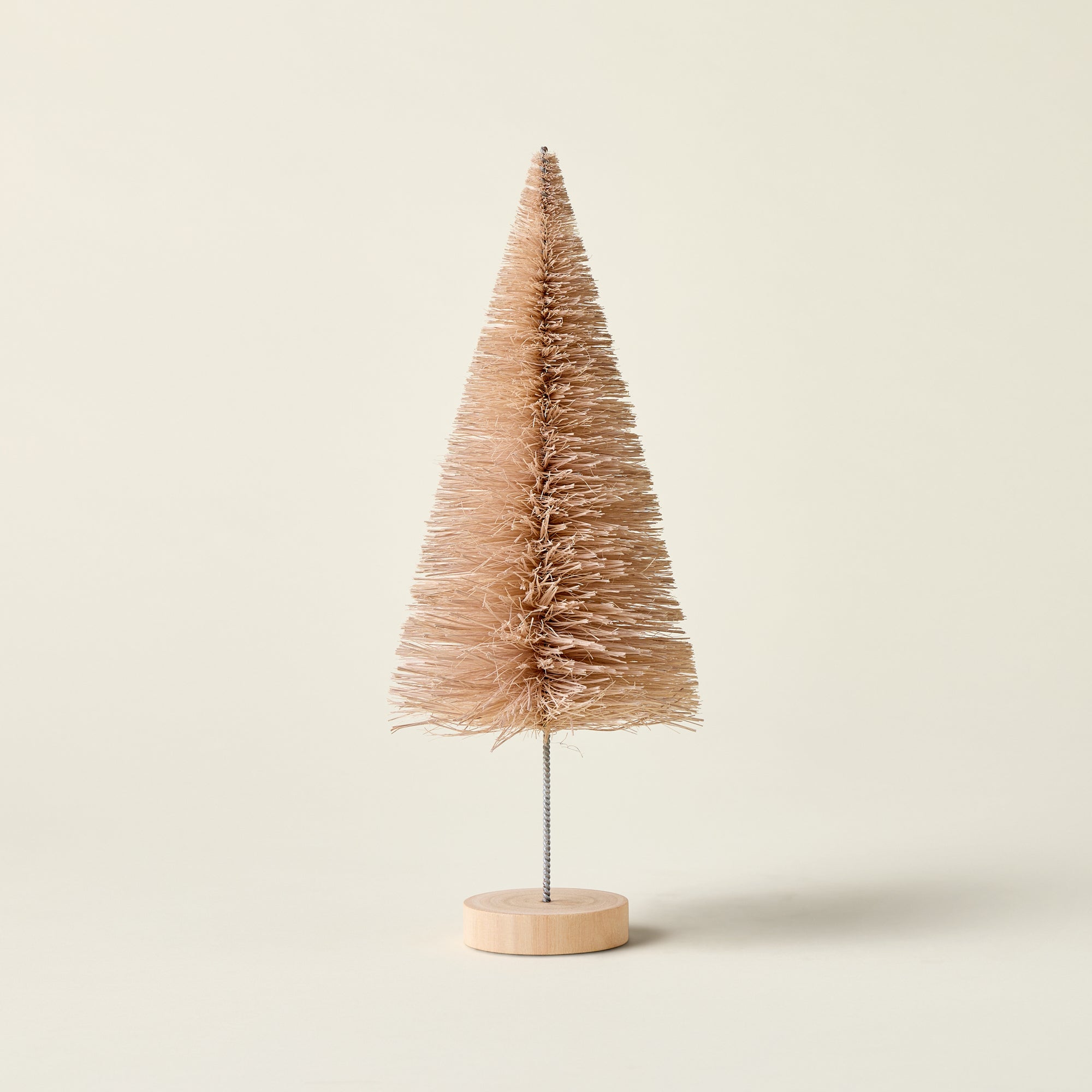Cream Sisal Bottle Brush Tree with Wood Base